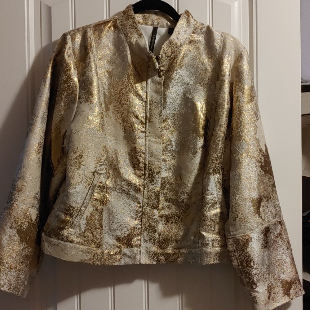 Gold waist zipper jacket